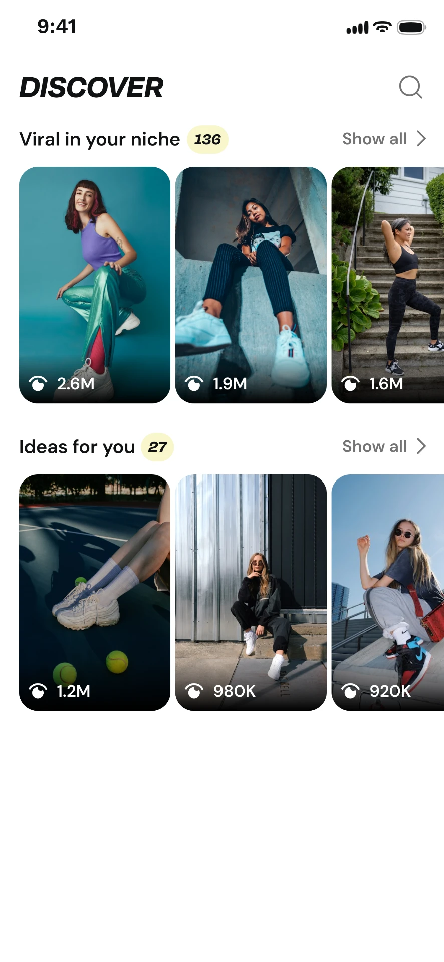 App screenshot — Discover