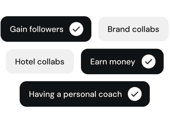 Selecting growth goals in the Boom app